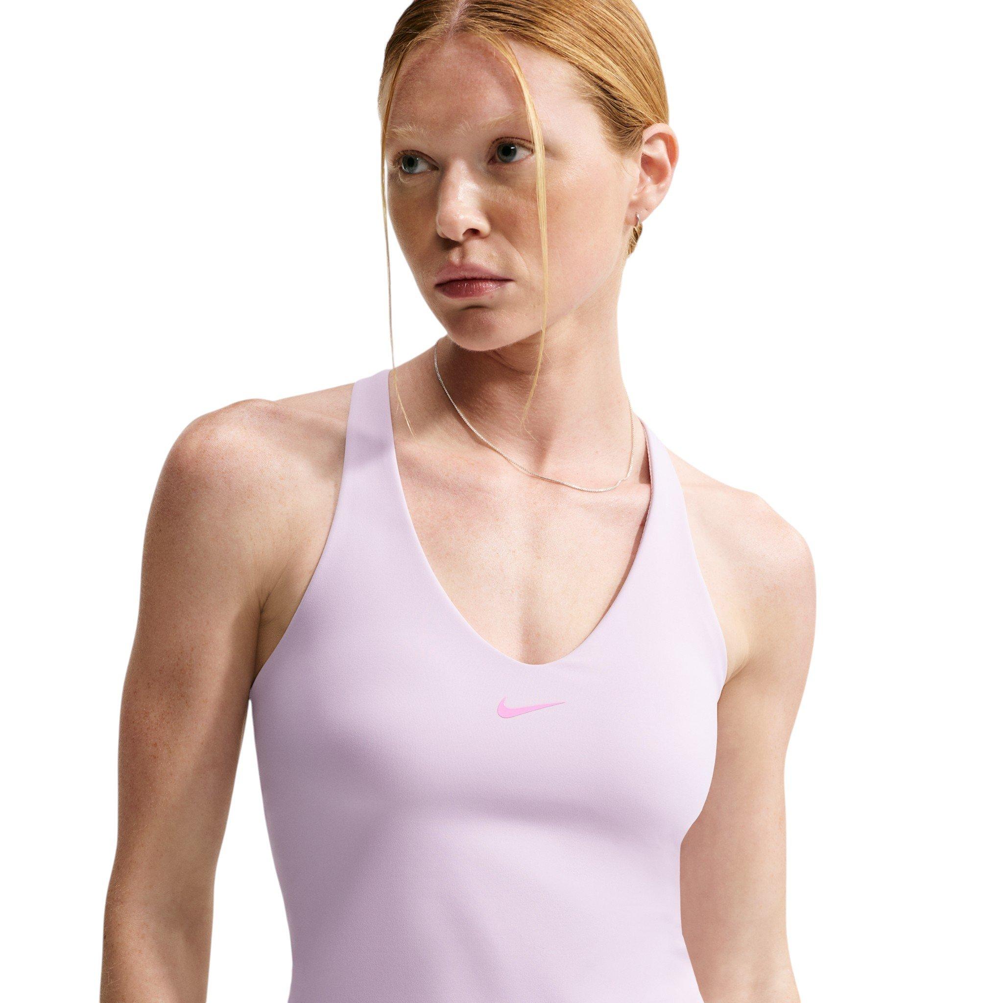 Nike Women's Universa Med-Support Padded Sports Bra Tank - Bleached Lilac - BLEACHED LILAC 